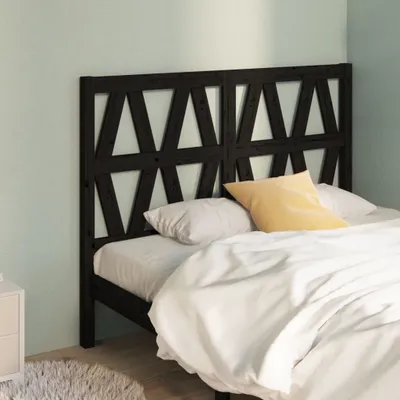 Produktbild von vidaXL Kopfteil Schwarz 166x4x100 cm Massivholz Kiefer - Kopfteil - Kopfteile - Bettkopfteil - Holzkopfteil