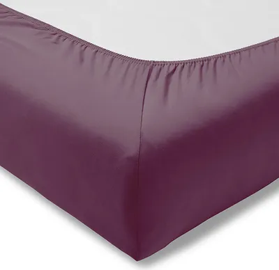 Produktbild von Estella Feinjersey Spannbettlaken 100% Baumwolle Spannbetttuch Rundumgummi waschbar pflegeleicht hochwertig strapazierfähig 180x200 cm Aubergine