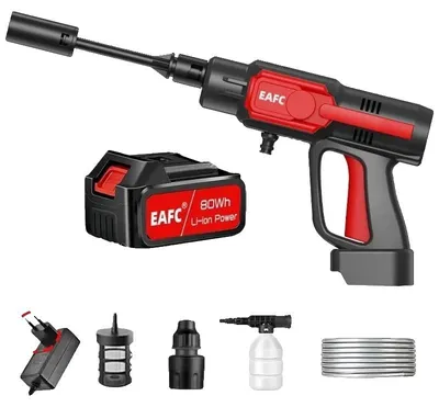 Obrázok produktu pre Akumulátorový vysokotlakový čistič, maximálny tlak 100 barov, prenosná konštrukcia, batéria 80 Wh (EÚ), napájaný z batérie