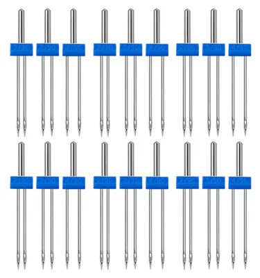 Doppelnadel-Set 18 Stück mit Einfädler für Nähmaschinen