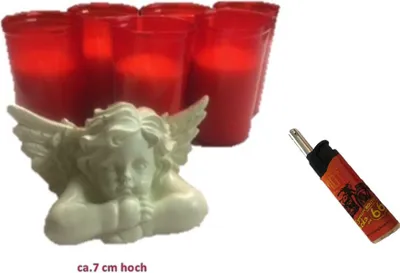 Produktbild von Grablicht Grableuchte Grabkerze + Engel+ Stab Feuerzeug