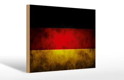 Produktbild von Holzschild Flagge Deutschland, 30x20 cm, Holzschilder Fahne Nationalität