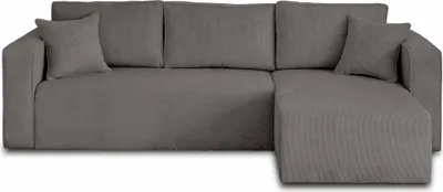 Image de Best Mobilier Topaze - canapé d'angle réversible - 4 places - convertible avec coffre - en velours texturé , Gris foncé