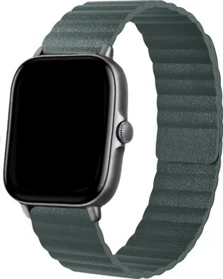 Produktbild von Strap-it Amazfit Bip Lederarmband Loop (Piniengrün)