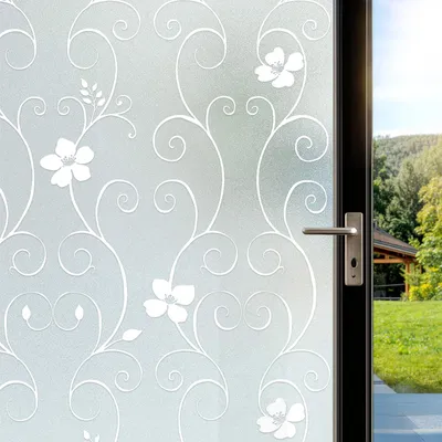 Productafbeelding van Decoratieve Raamfolie met Bloemenpatroon 60 x 200 cm