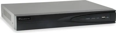 Zdjęcie produktu dla LevelOne NVR-0504, 4 kan., 3840 x 2160 px, 32 użyt., H.264, H.265, MPEG4, Wbudowany LINUX, 80 Mbit/s