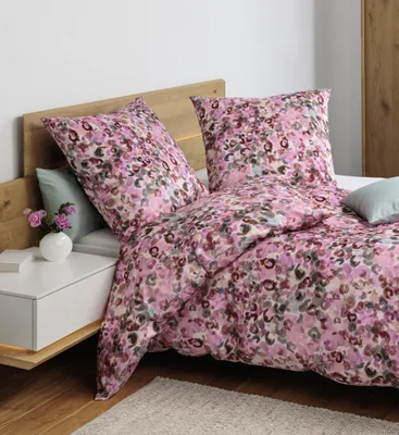 Produktbild von LOESCHEN Janine Design Mako-Satin-Bettwäsche-Garnitur 42171 modern art S Farbe rosa naturell Größe 135x200+80x80