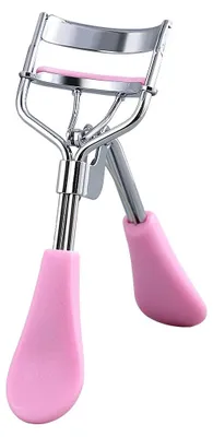 Image de Pince à cils, en acier inoxydable, avec coussin en silicone, couleur rose