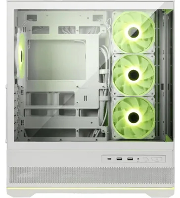 Zdjęcie produktu dla MSI MAG PANO 110R PZ WHITE, Midi Tower, PC, Biały, ATX, micro ATX, Mini-ATX, Szkło hartowane, Gaming