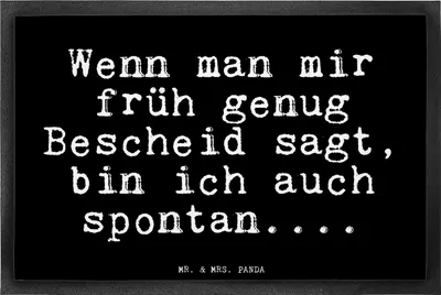 Produktbild von Mr. & Mrs. Panda Schmutzfangmatte Wenn man mir früh... 40 x 60 cm - Schwarz - Geschenk, Schmutzmatte, Freund, Sprüche, Fußabtreter, Freundin, Bodenvorleger, Fussmatte