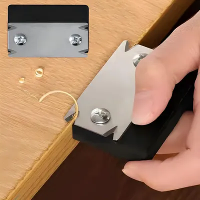 Produktbild von Mini-Kantenanleim-Schneidwerkzeug zum Entgraten in der Holzverarbeitung – Furnierkantenanleimmaschine für Grate – Tragbarer Handhobelschneider mit umkehrbarer Klinge für Ecken aus PVC, ABS, Melamin, Holzfurnier