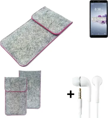 Produktbild von K-S-Trade Handy Schutz Hülle kompatibel mit ZTE Blade A3 Prime Schutzhülle Handyhülle Filztasche Pouch Tasche Case Sleeve Filzhülle hellgrau