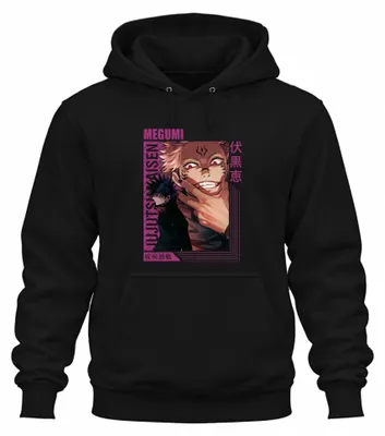 Productafbeelding van Jujutsu Kaisen, Sukuna, Megumi, Anime, Esthetiek, Duistere Vloek, Cadeau, Uni Hoodie, Zwarte Sweater, Maat M
