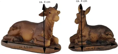 Produktbild von Riffelmacher Krippentiere Ochse & Esel 2-teilig | 4,4–6 cm | Braun 78049