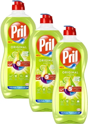 Produktbild von Pril 5 Plus Original Limette Handgeschirrspülmittel 3x675 ml Spülmittel Reinigen