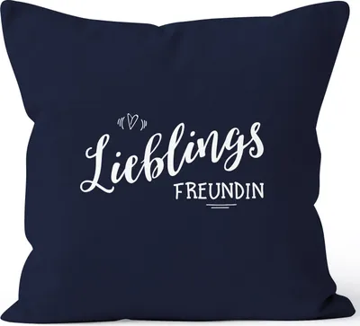 Produktbild von Kissenbezug Lieblingsfreundin Geschenk Kissen-Hülle Deko-Kissen 40x40 navy unisize