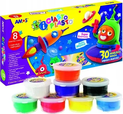 Produktbild von Masa plastyczna dla dzieci AMOS CiastoPlasto 8 kolorów