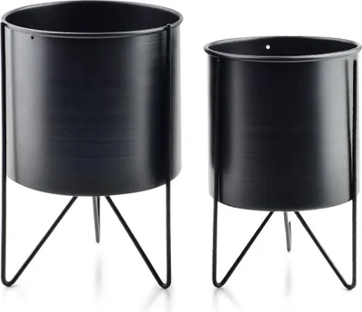 Produktbild von Mondex | Pflanzkübel Set - Schwarz - Stilvoller Übertopf - Modernes Design für jeden Raum