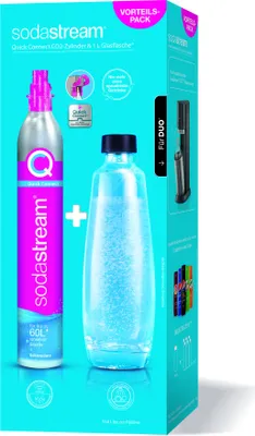 Image de SodaStream Accessoires Carafe en verre DUO 1-Pack + Cylindre de réserve
