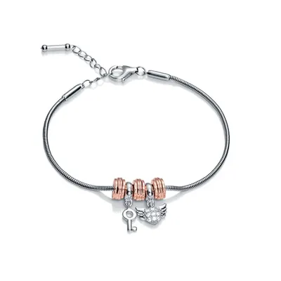 Immagine prodotto di Bellissimo bracciale bicolore in argento con ciondoli VMMB2053-19