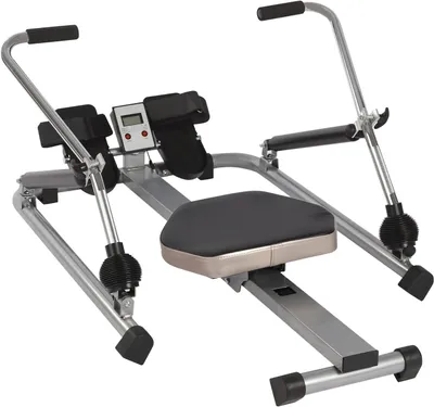 Image de Vélo d'aviron – Appareil de fitness pour la maison – Système de résistance hydraulique silencieux – Écran LCD