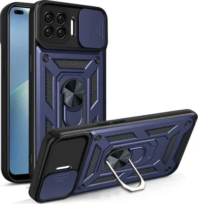 Produktbild von OPPO A93 4G Hülle mit 360° Drehbarer Magnetische Ring Ständer Halter Dia Kameraschutz TPU Bumper Silikon Schutzhülle für OPPO A93 4G Blau