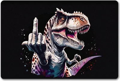 Produktbild von Dino Mittelfinger Fußmatte in 40x60 cm ohne Rand