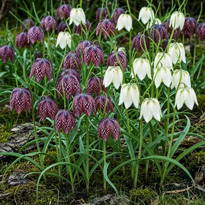 Zdjęcie produktu dla Cebulki kwiatowe Exotenherz - Kwiat szachownicy Fritillaria Meleagris Mix (30 sztuk) ?rednica 6-7 cm