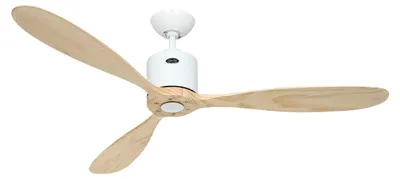 Produktbild von Energiespar Deckenventilator mit Fernbedienung Aeroplan Eco Weiß / Holz Natur 132 cm