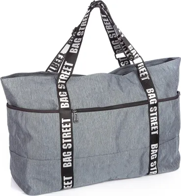 Produktbild von Bag Street Geräumige Strandtasche Sporttasche Handgepäcktasche 55x35x22 cm Grau