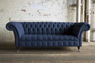 Produktbild von Designer Sofa Couch Polster XXL 3 Sitzer Big Sofas Couchen Blau  Leder Textil