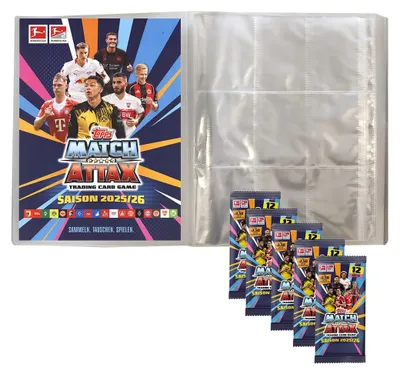 Immagine prodotto di Topps Match Attax Bundesliga 2025/26 - 1 album vuoto + 5 buste