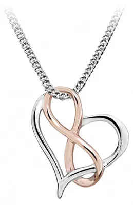 Immagine prodotto di Collana romantica con cuore bicolore e simbolo dell'infinito SC428