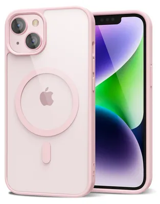 Obrázek produktu pro Magnetický kryt pro iPhone 14/iPhone 13, kompatibilní s MagSafe, průhledné nárazuvzdorné pouzdro, ochranný zadní kryt Růžový
