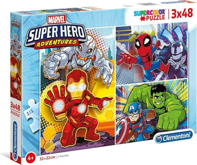 Image de CLEMENTONI Puzzle Marvel Super Hero Adventures 3x48 pièces