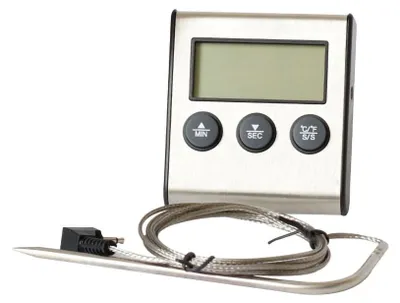 Zdjęcie produktu dla Cyfrowy termometr do gotowania z sondą Timer Timer i funkcja alarmu 0-250′C/32-482′F