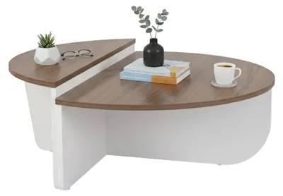 Produktbild von Mansue - Couchtisch, 90x60x35h cm Nussbaum Braun, Mit Ablage