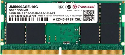 A close-up, top-down view of a computer RAM module.