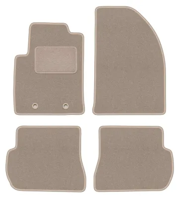 Produktbild von Velours-Fußmatten für Ford Fiesta MK6 2002-2010 (Schrägheck) – 4-tlg, Beige, passgenau – Wielganizator LUX
