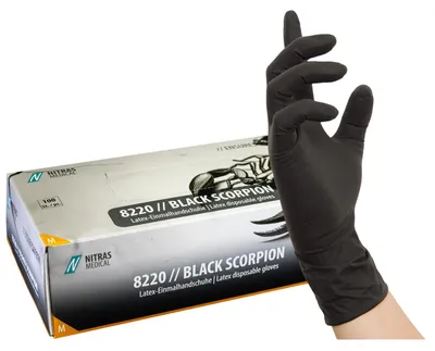 Produktbild von Nitras Einmalhandschuhe BLACK SCORPION M schwarz