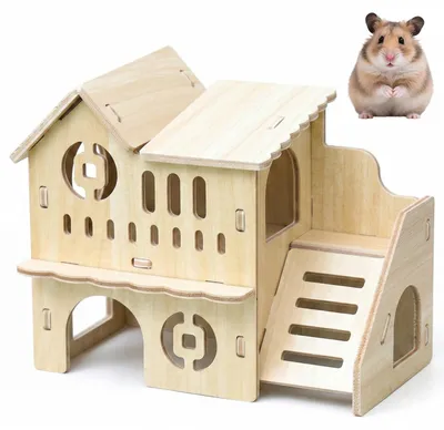 Imagen del producto de Casa de madera para hámster de la marca Hoek, ideal para pequeños animales