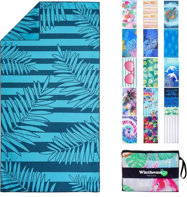 Produktbild von Umkehrbares Strandtuch 180x90 cm, Leichtes Mikrofaser, Sandfrei, für Strand und Schwimmen