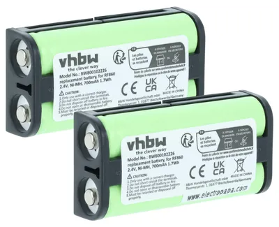 Produktbild von vhbw 2x Akku Ersatz für Sony BP-HP550-11 für Wireless Headset Kopfhörer (700 mAh, 2,4 V, NiMH)