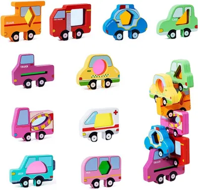Produktbild von Montessori Stapelspeelzeug aus Holz, Sortier- und Bauklötze, für Kinder 3-5 Jahre