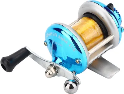 Immagine prodotto di Drumtype ruota orizzontale con linea mulinello baitcasting pesca sul ghiaccio (blu)
