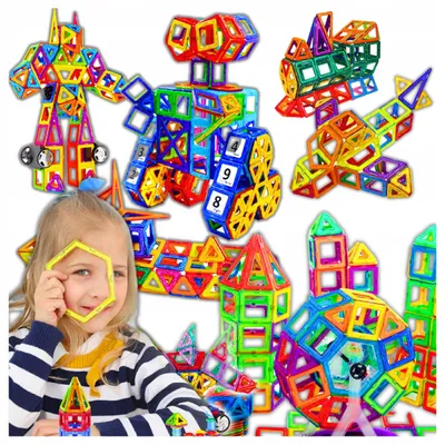 Produktbild von Magnetische Neodym-Bausteine, Set mit 128 Teilen, Baumagnete
