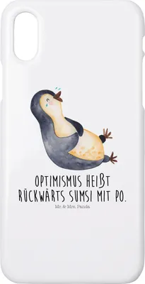 Produktbild von Mr. & Mrs. Panda Iphone 10 Handyhülle Pinguin Lachen - Weiß - Geschenk, Funny, Handy, Lol, Pinguine, Humor, Hülle, X, Cover, Haha