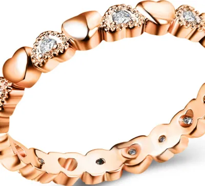 Produktbild von Damen-Ring, Herzform, Zirkonia, Schmuck, süßes modisches Aussehen, Fingerring für Hochzeit-Roségold,US 9