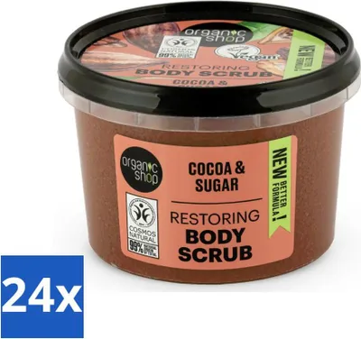 Produktbild von Organic Shop - Körperpeeling Kakao - Reichhaltige Feuchtigkeitspflege - 250 ml - Vorteilspack - 24 Stücke