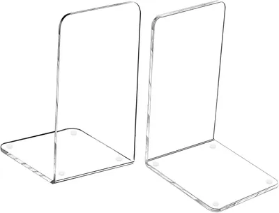 Produktbild von 2 Stück Acryl Transparente Buchstützen Regal Büro Schule
